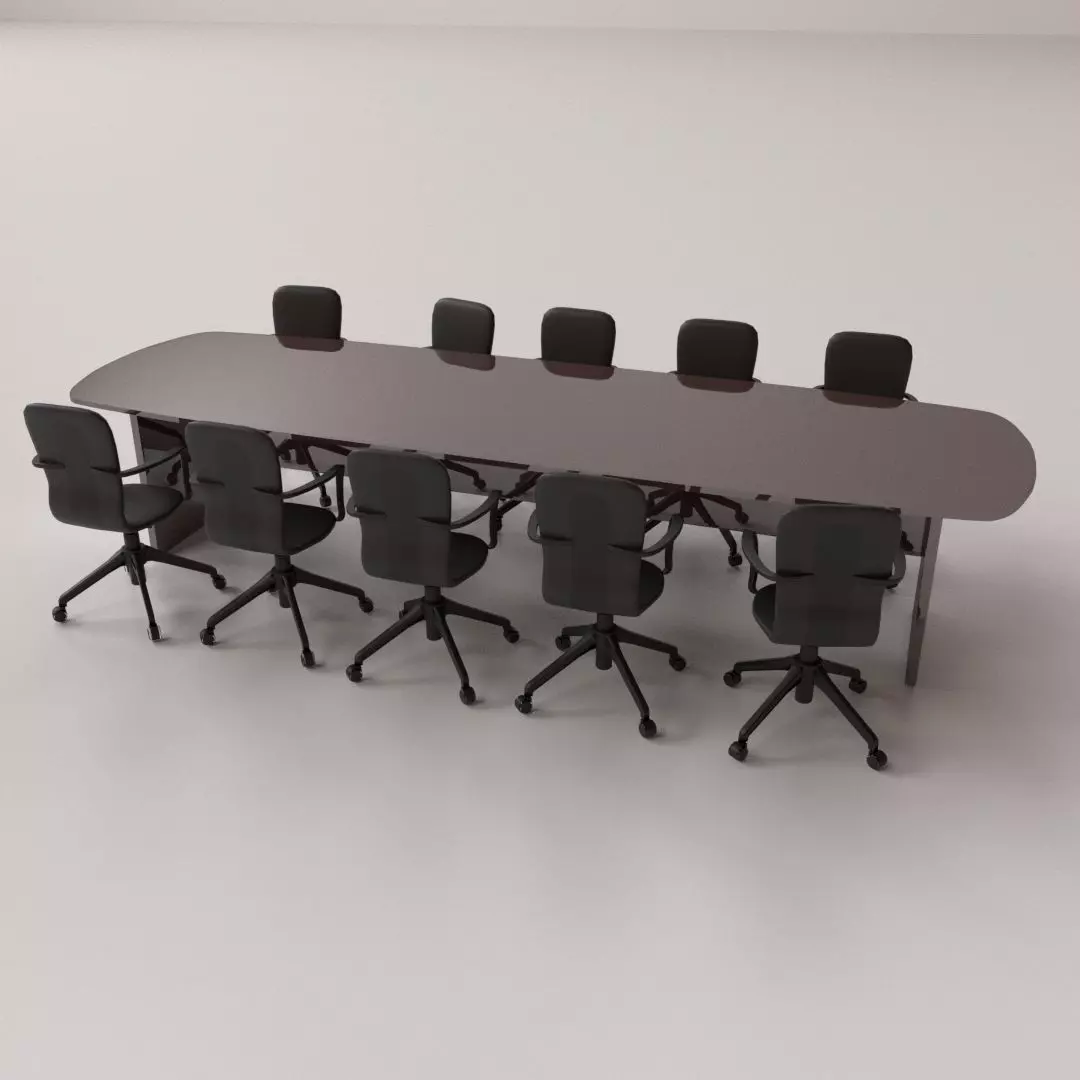 Conference Table Set 3D model_0