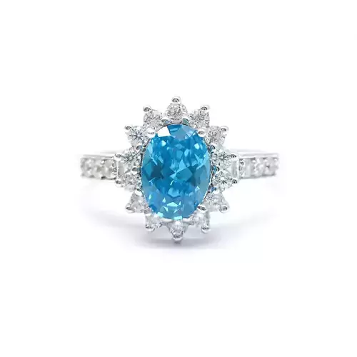 3DM Format Sunflower halo wedding ring for women