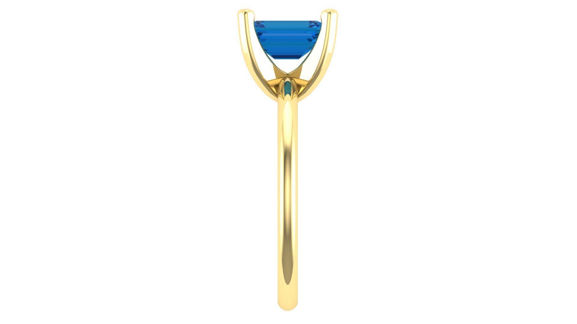 3DM Format Solitaire rectangle cut ring 3D print model_5