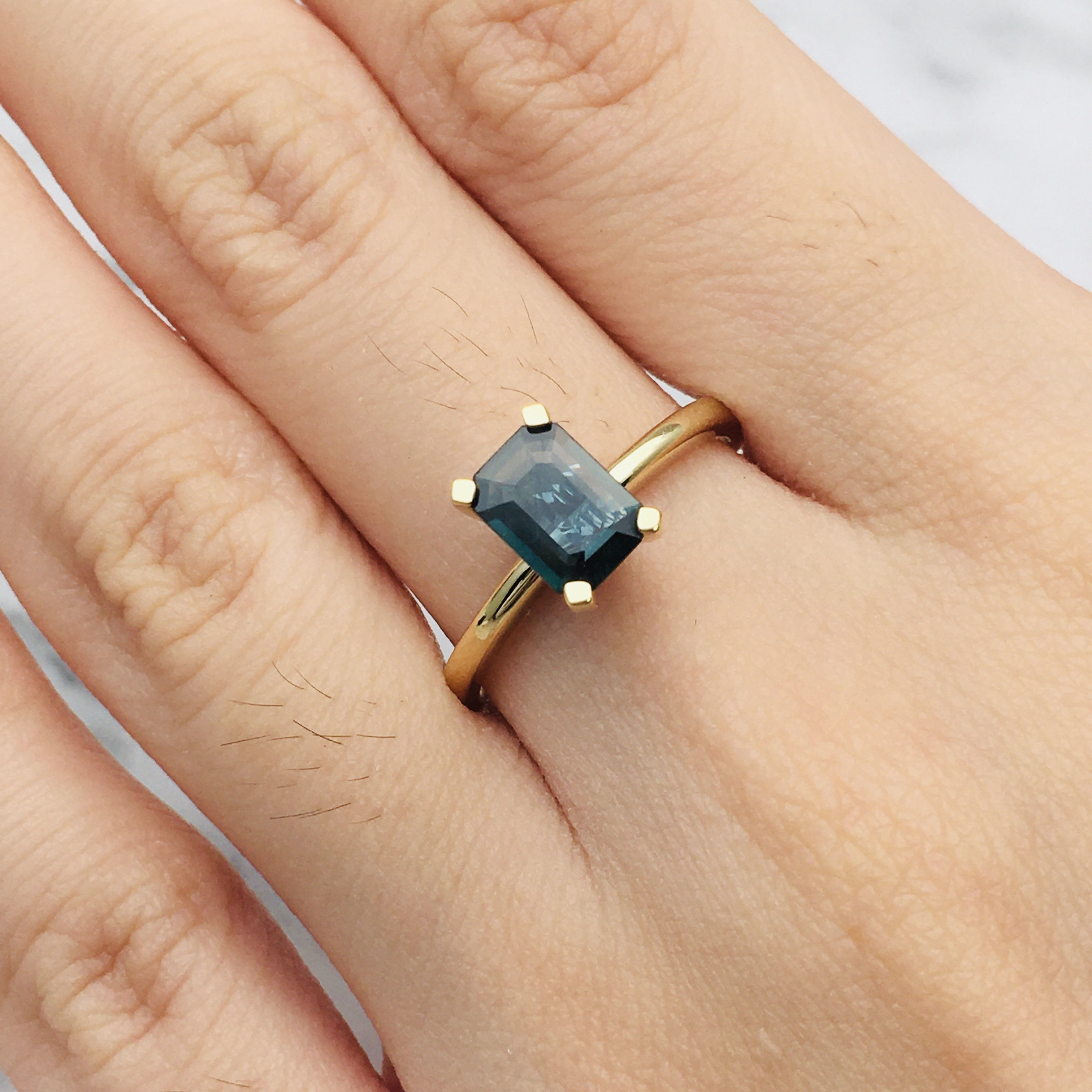 3DM Format Solitaire rectangle cut ring 3D print model_14