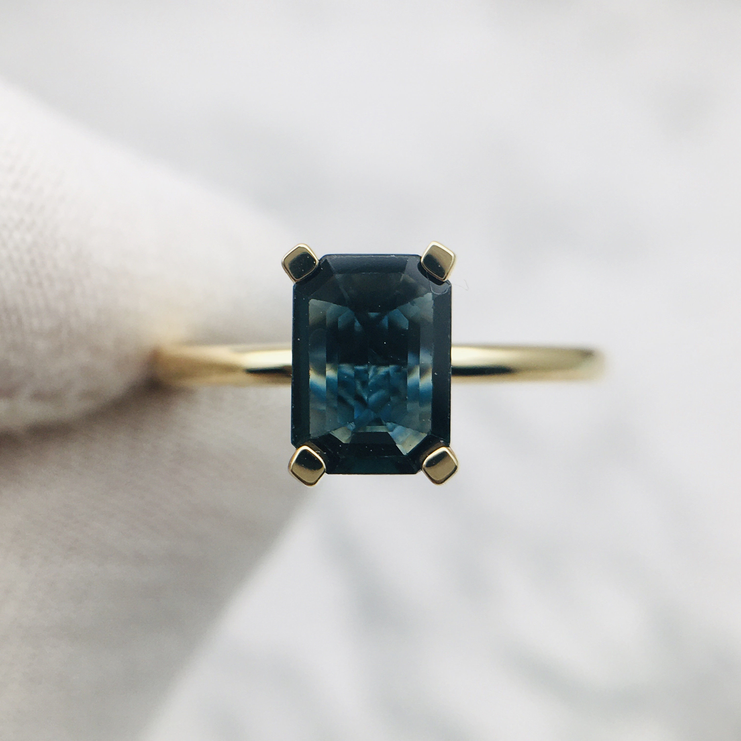 3DM Format Solitaire rectangle cut ring 3D print model_10