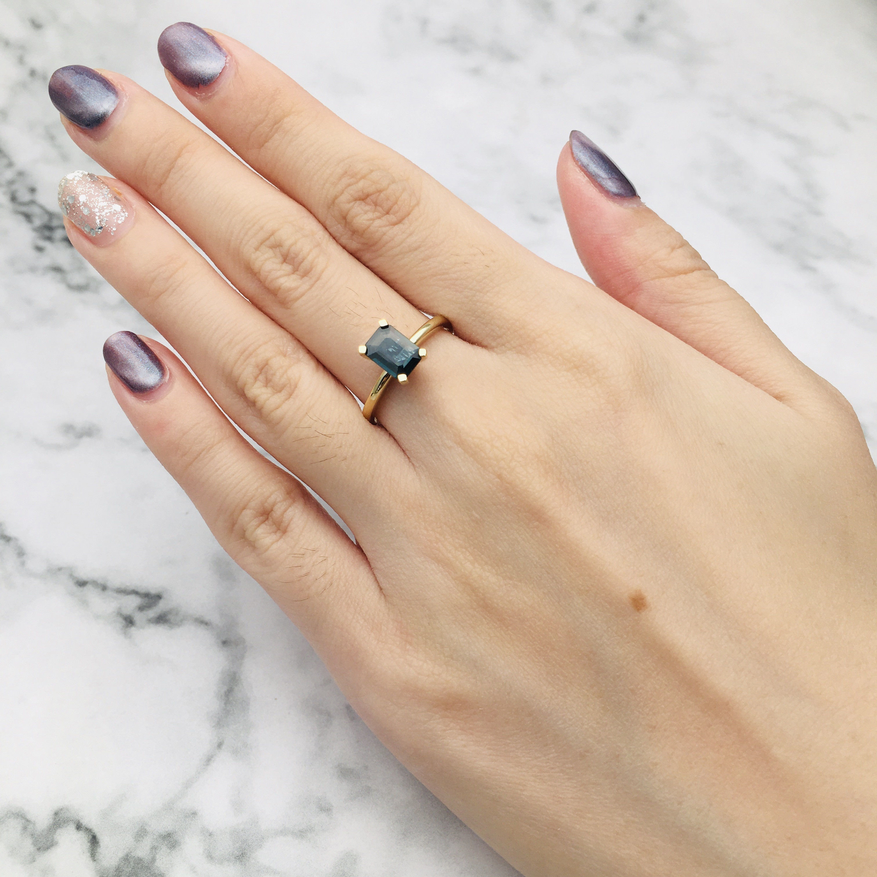 3DM Format Solitaire rectangle cut ring 3D print model_11