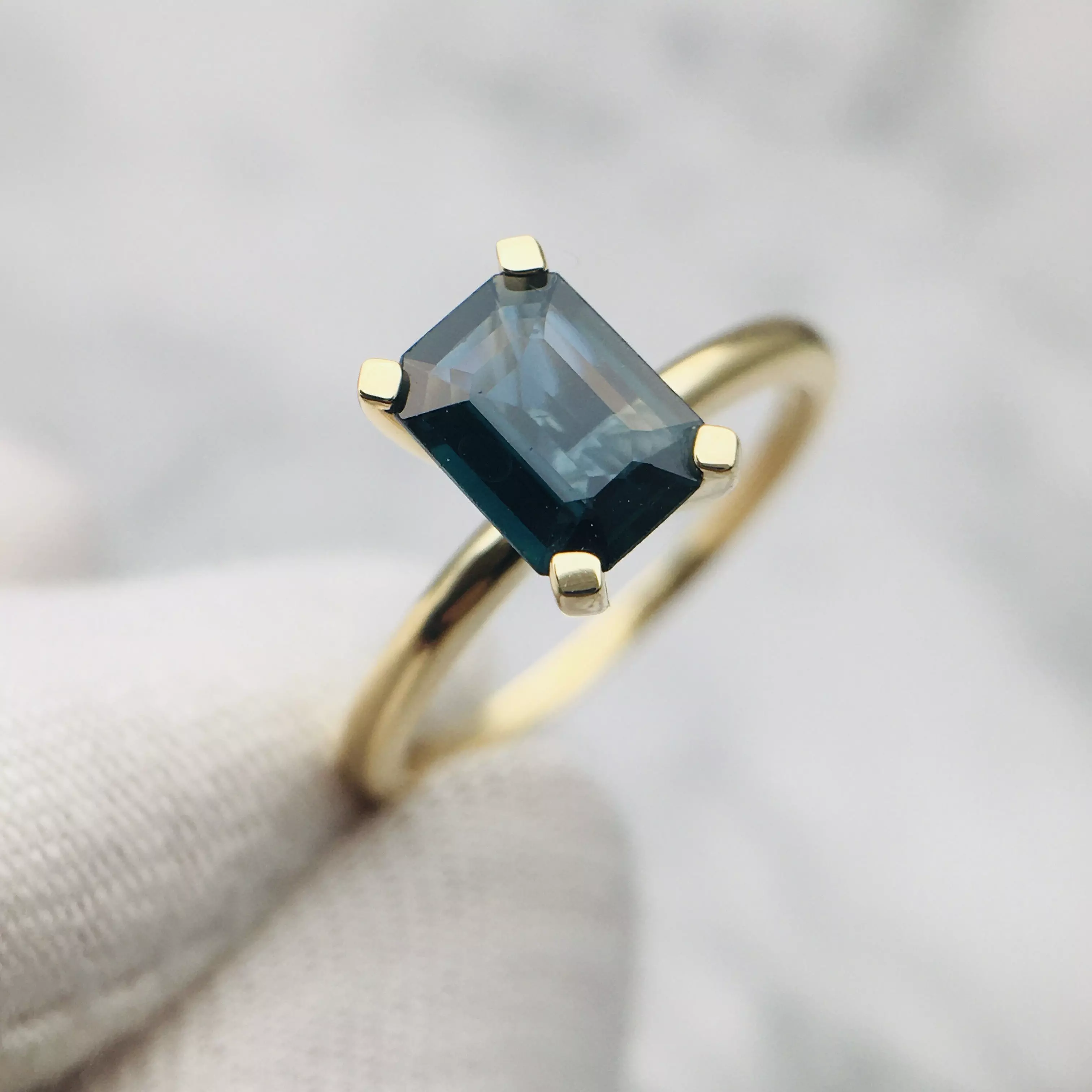 3DM Format Solitaire rectangle cut ring 3D print model_0
