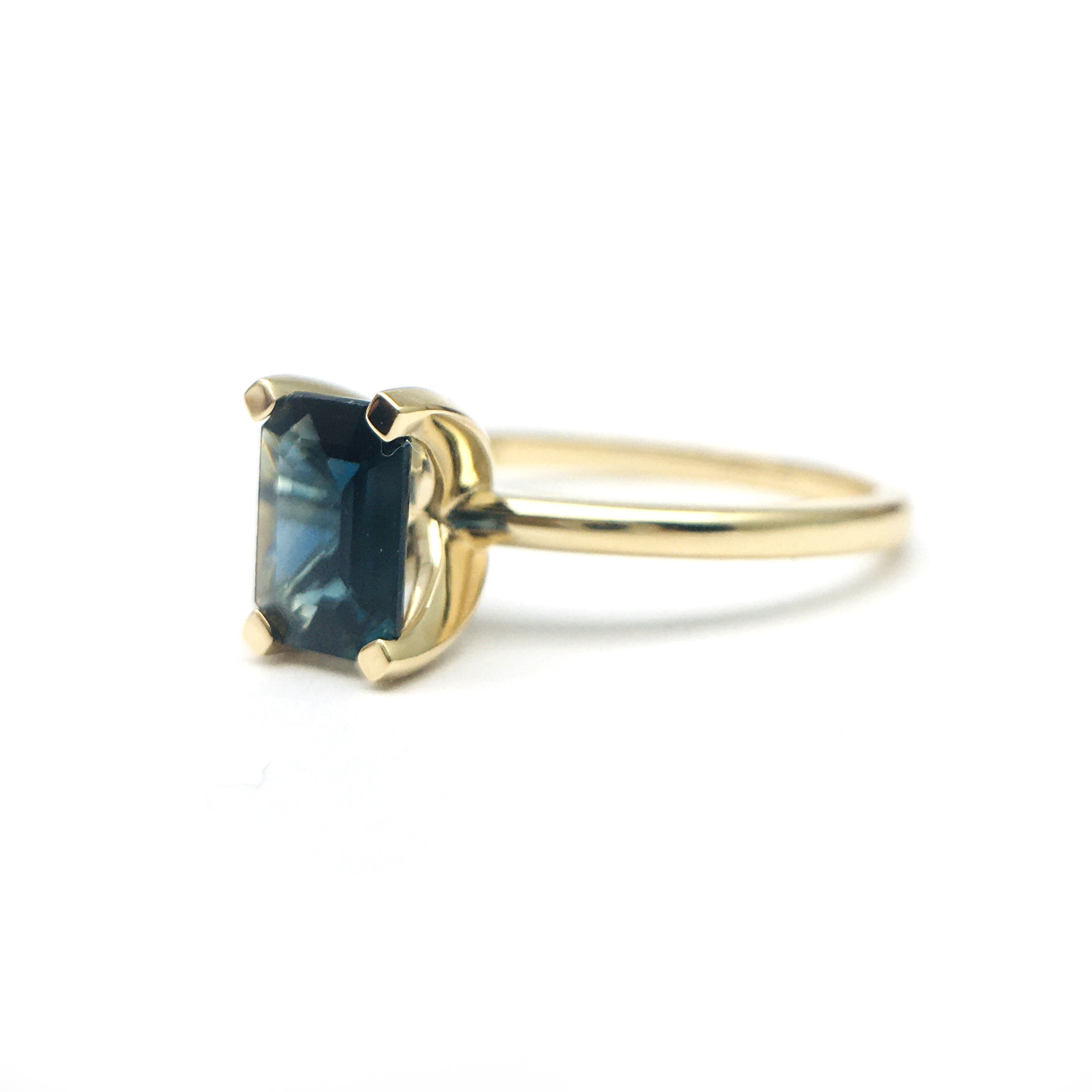 3DM Format Solitaire rectangle cut ring 3D print model_13