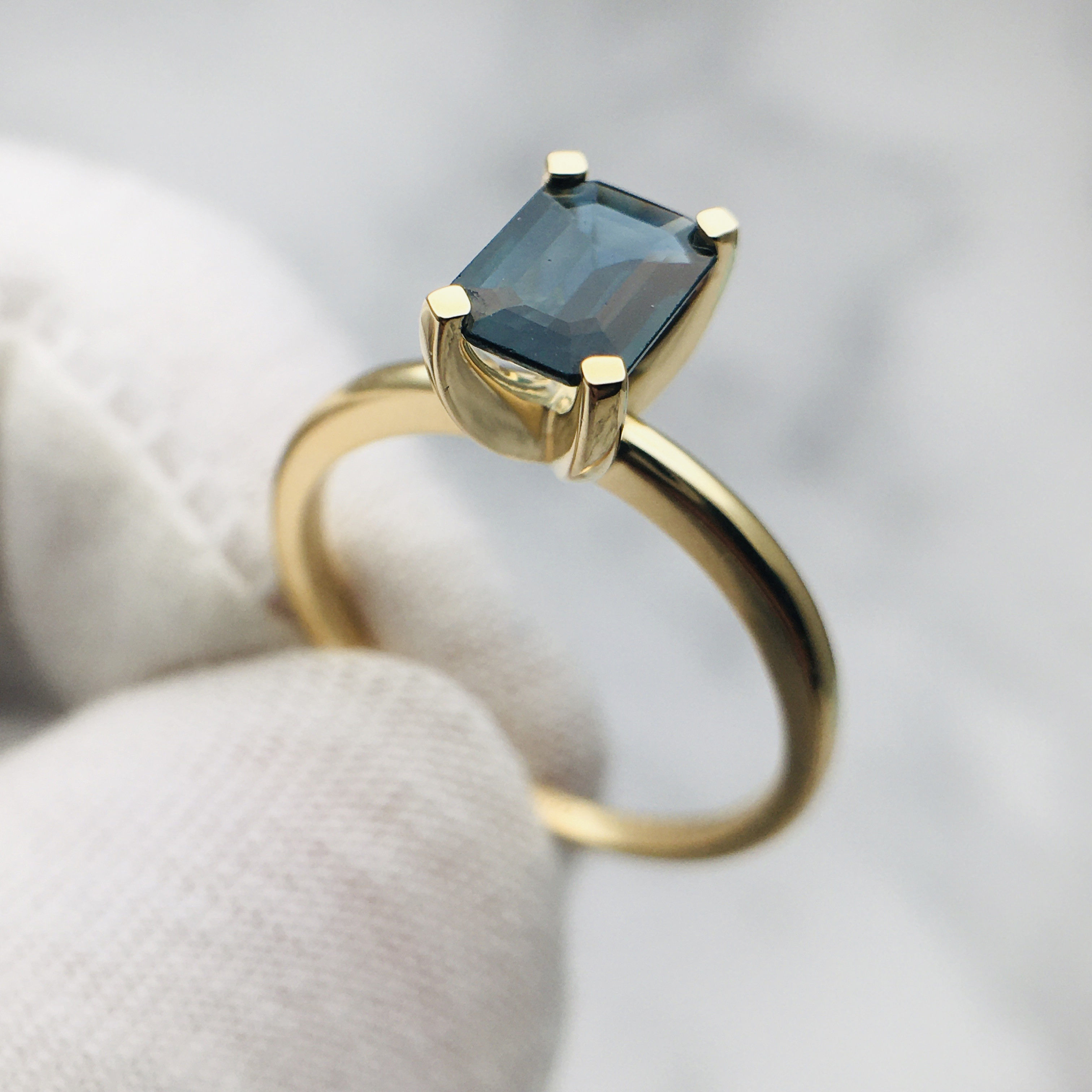 3DM Format Solitaire rectangle cut ring 3D print model_8