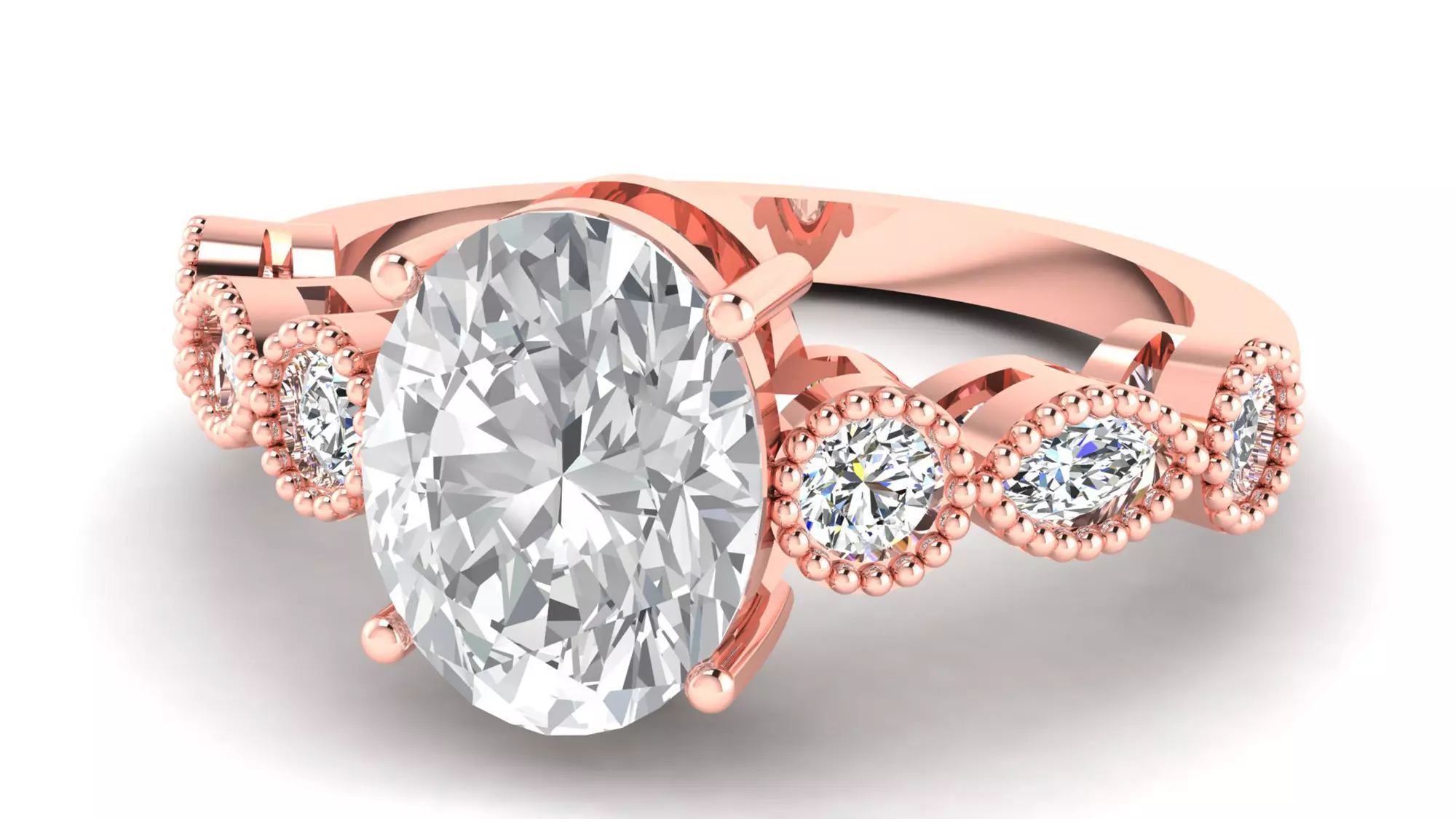 3DM Format Round cut diamond promise ring for her 3D model 3D printable ...