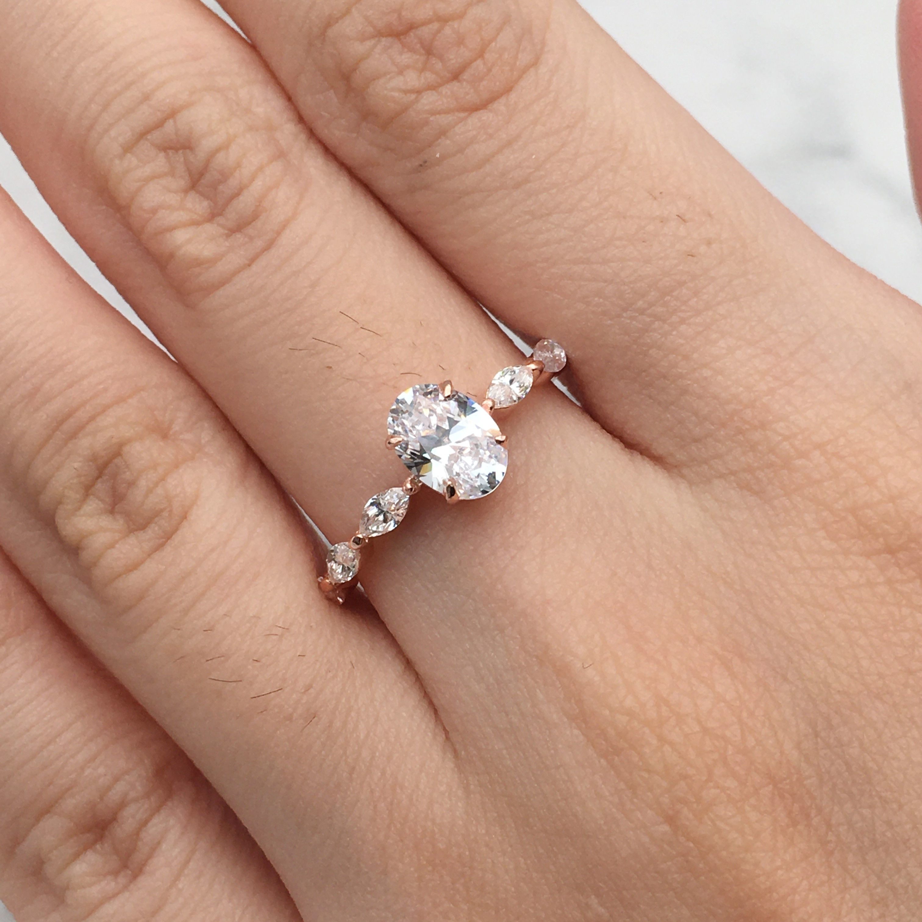 3DM Format Oval cut diamond wedding ring 3D print model_5