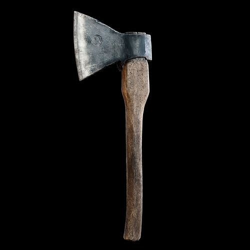PBR Game Ready Wooden Axe Low-poly 3D model