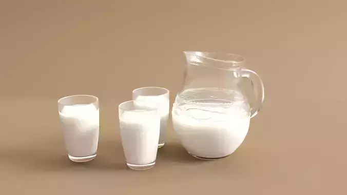 Jug and glasses with milk