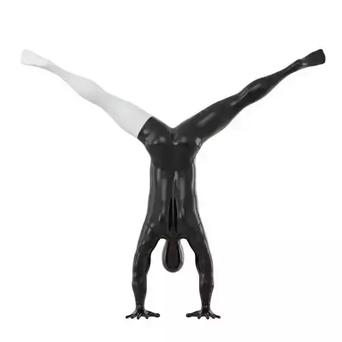 Male mannequin standing on hands 123