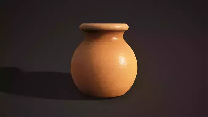 Vase Game Ready clay Low-poly 3D model