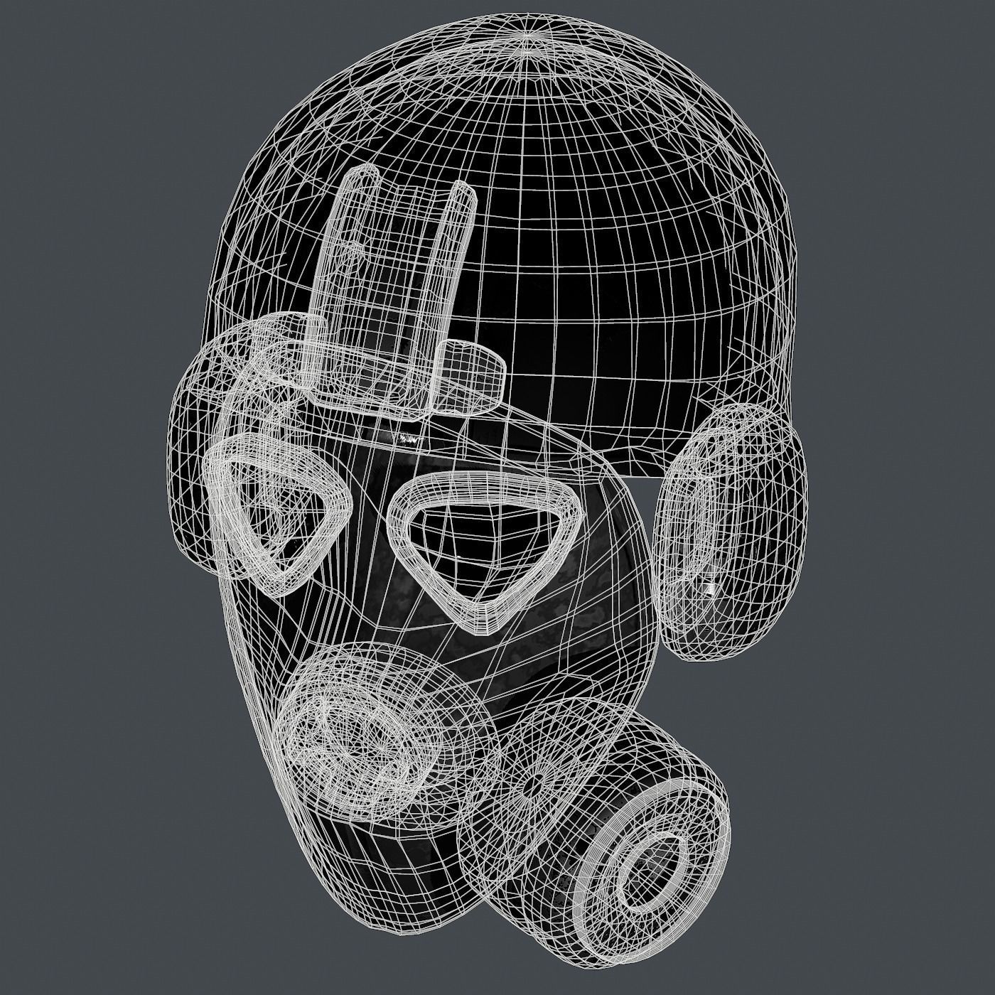 Gas mask helmet 3d model scifi Low-poly Low-poly 3D model_8