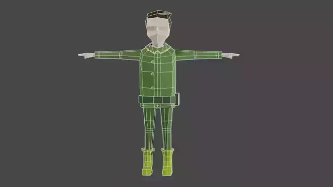 Low poly soldier character 3D