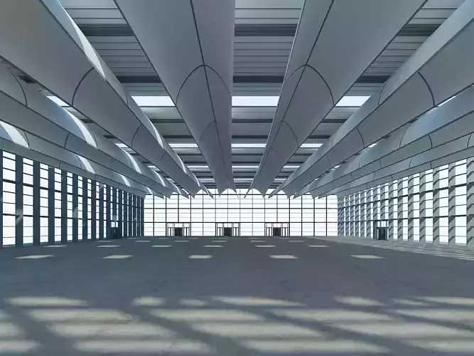 Exhibition Hall 22 interior and exterior 3D model