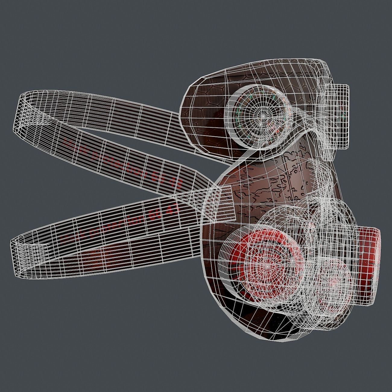 Gas mask helmet 3d model scifi Low-poly Low-poly 3D model_10