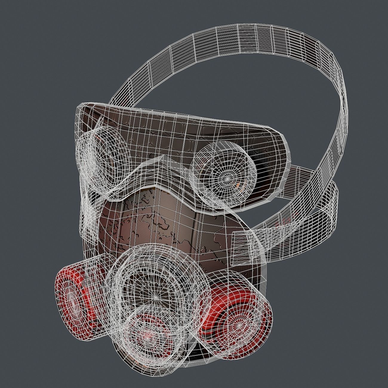 Gas mask helmet 3d model scifi Low-poly Low-poly 3D model_9