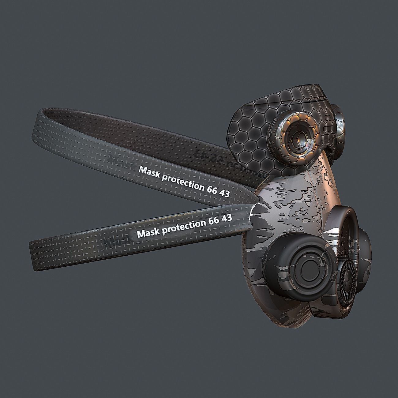 Gas mask helmet 3d model scifi Low-poly Low-poly 3D model_7