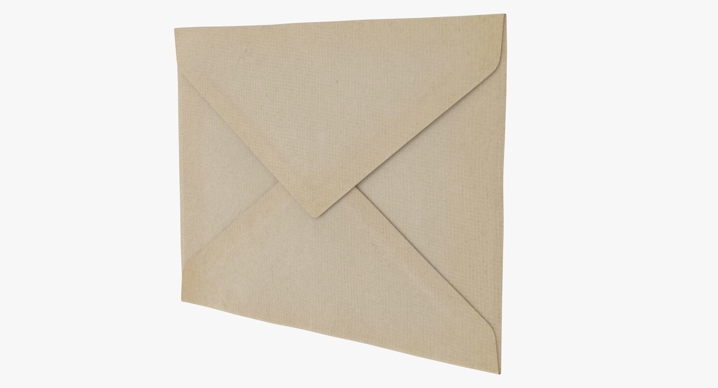 Envelope - Closed Low-poly 3D model_3