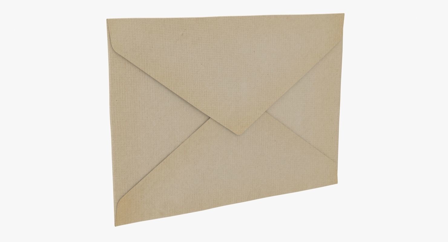 Envelope - Closed Low-poly 3D model_1