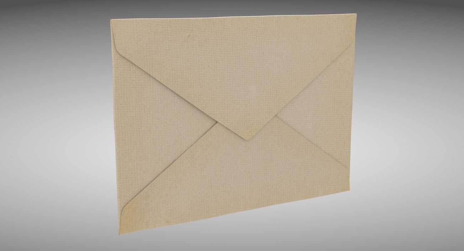 Envelope - Closed Low-poly 3D model_2