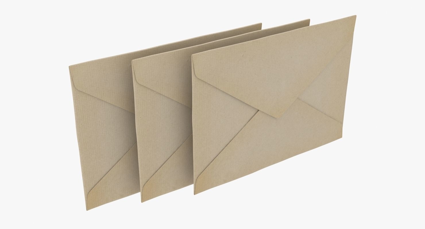 Envelope - Closed Low-poly 3D model_8