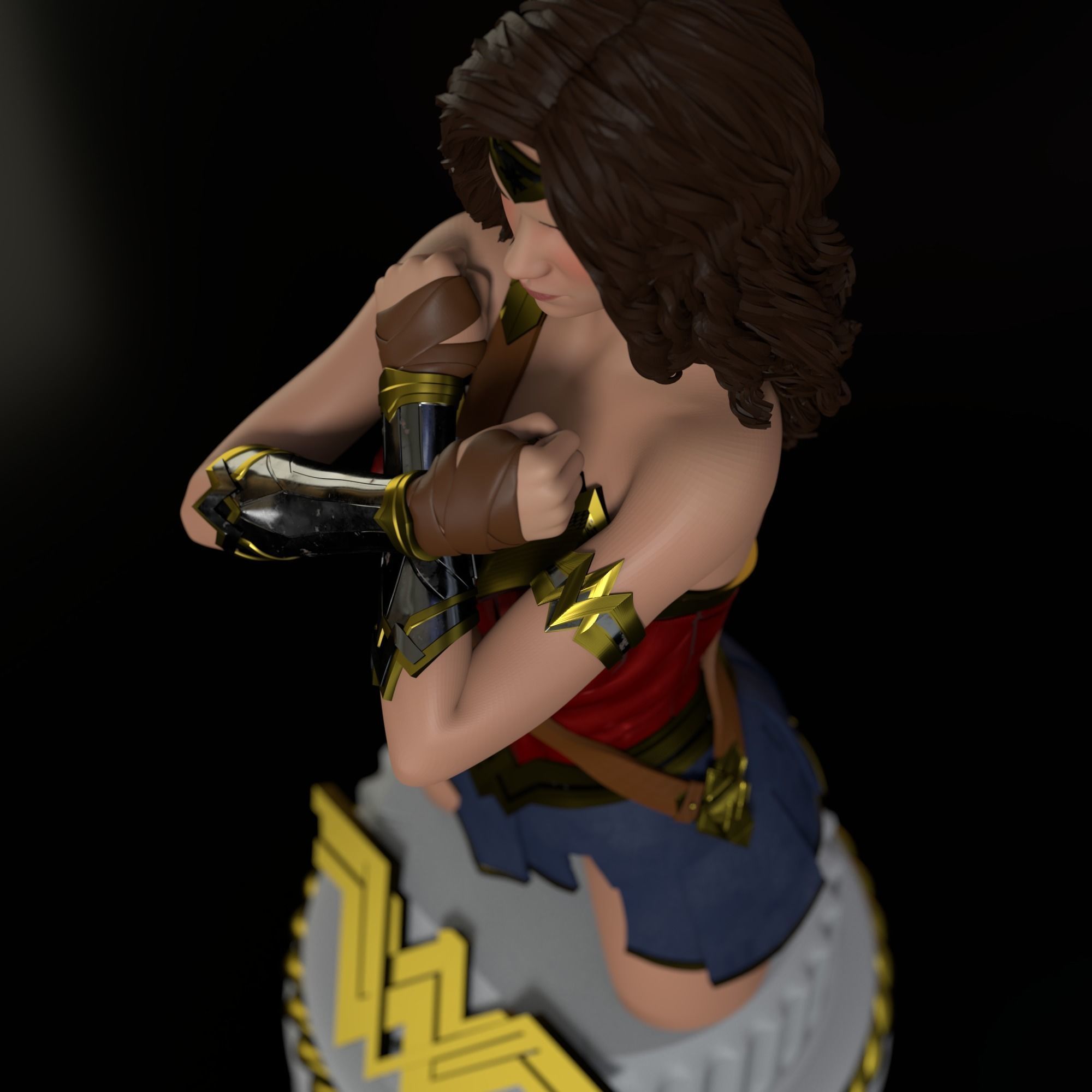 Wonder Woman Bust Torso Half body 3D print model_17
