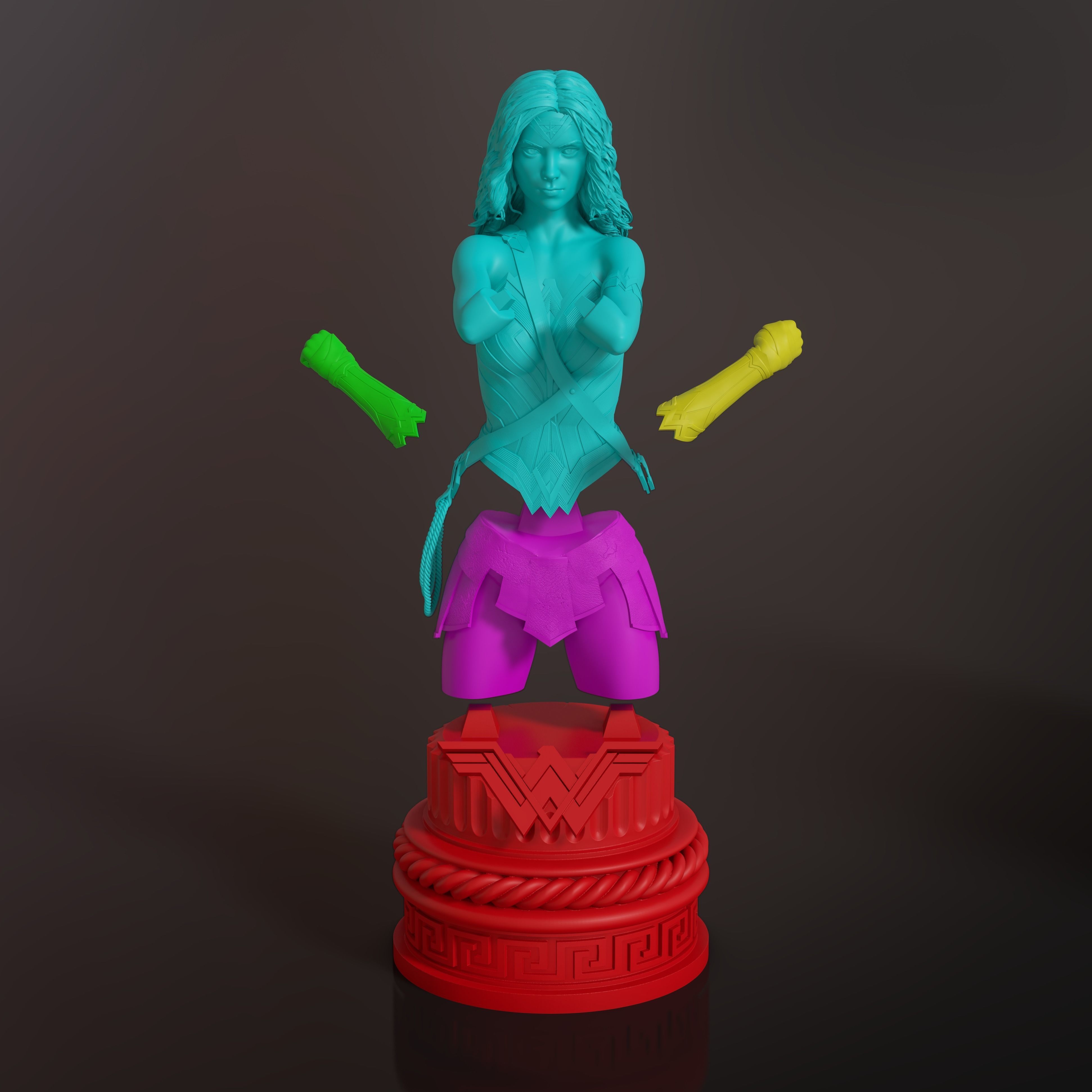 Wonder Woman Bust Torso Half body 3D print model_7