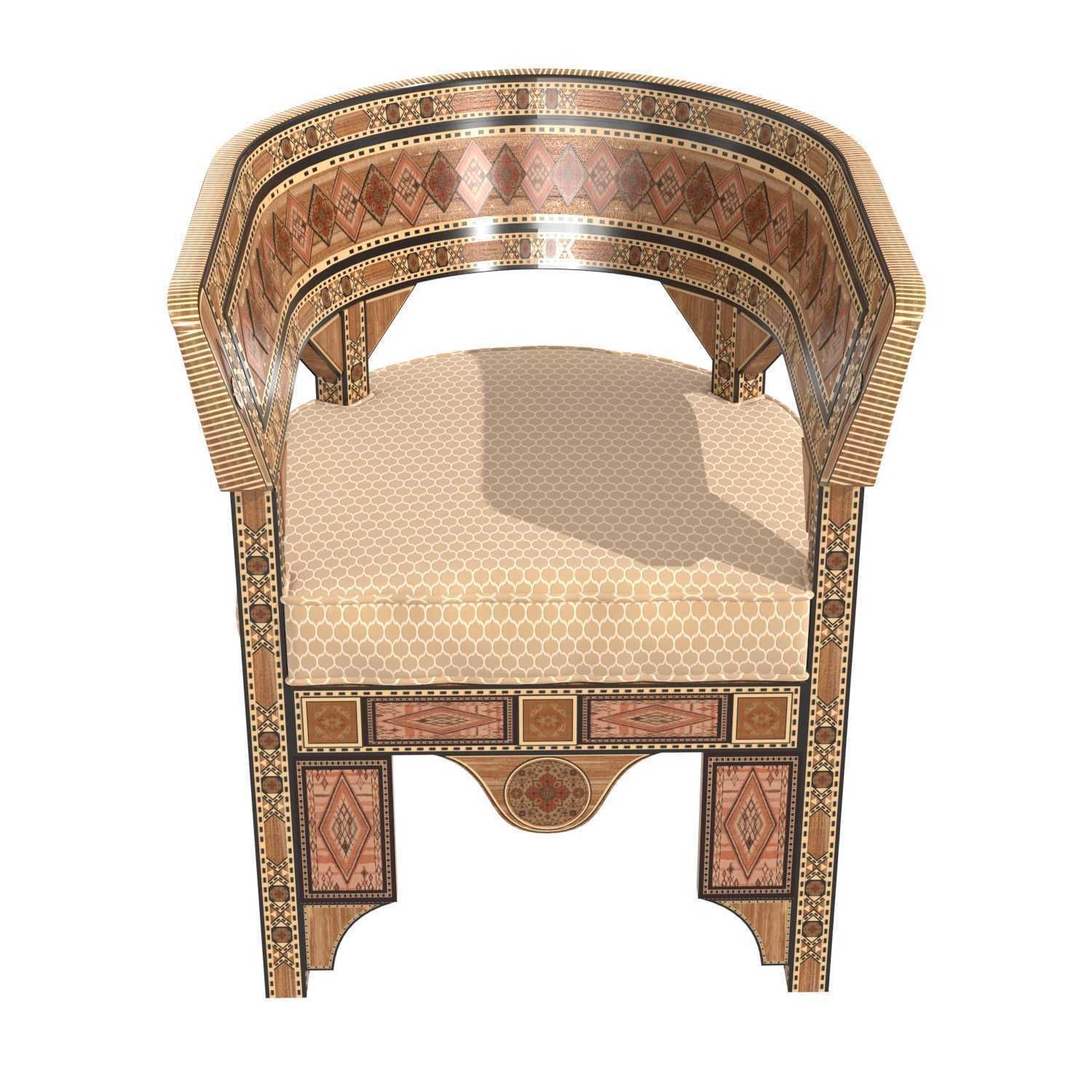 Arabic Style armchair 3D model CGTrader