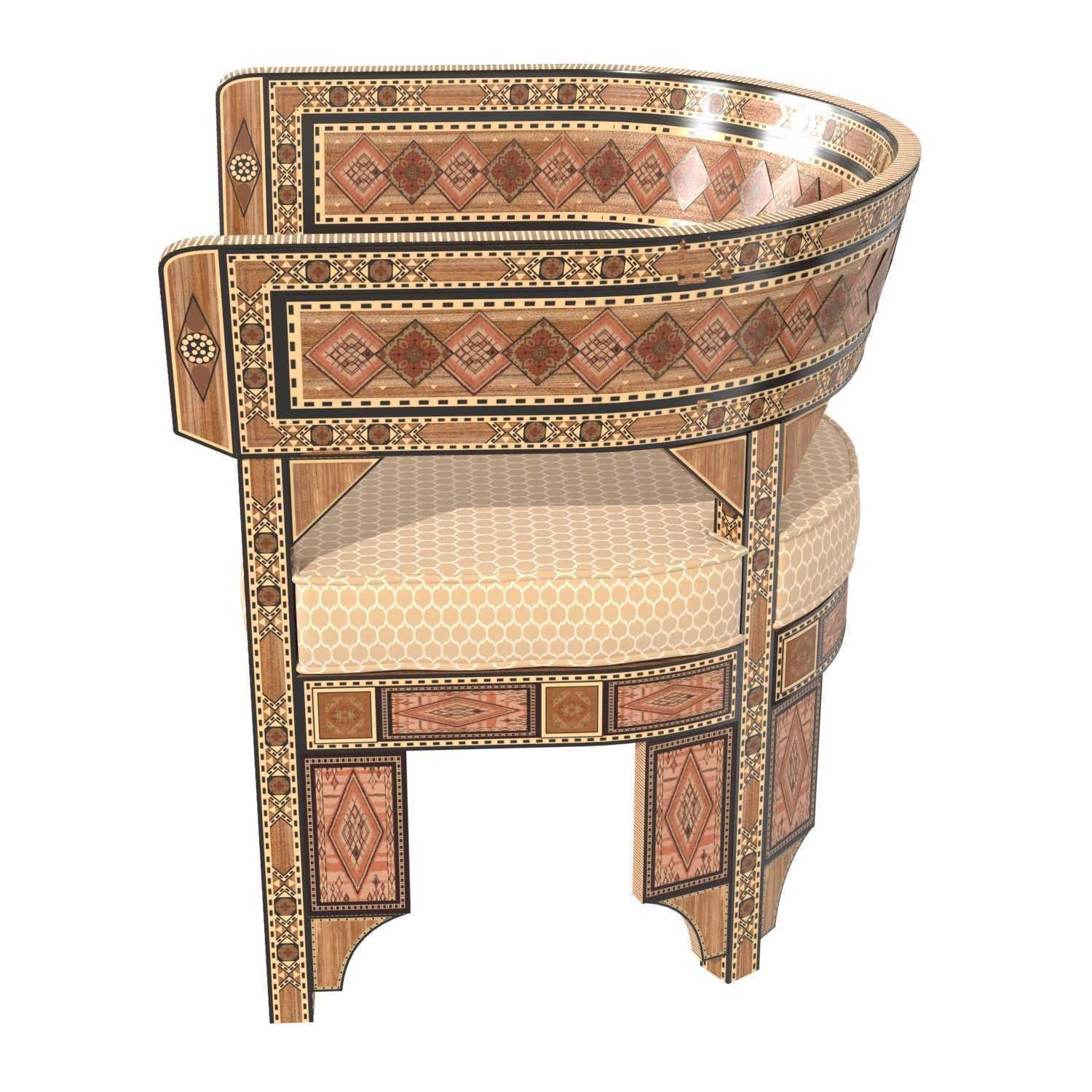 Arabic Style armchair 3D model CGTrader