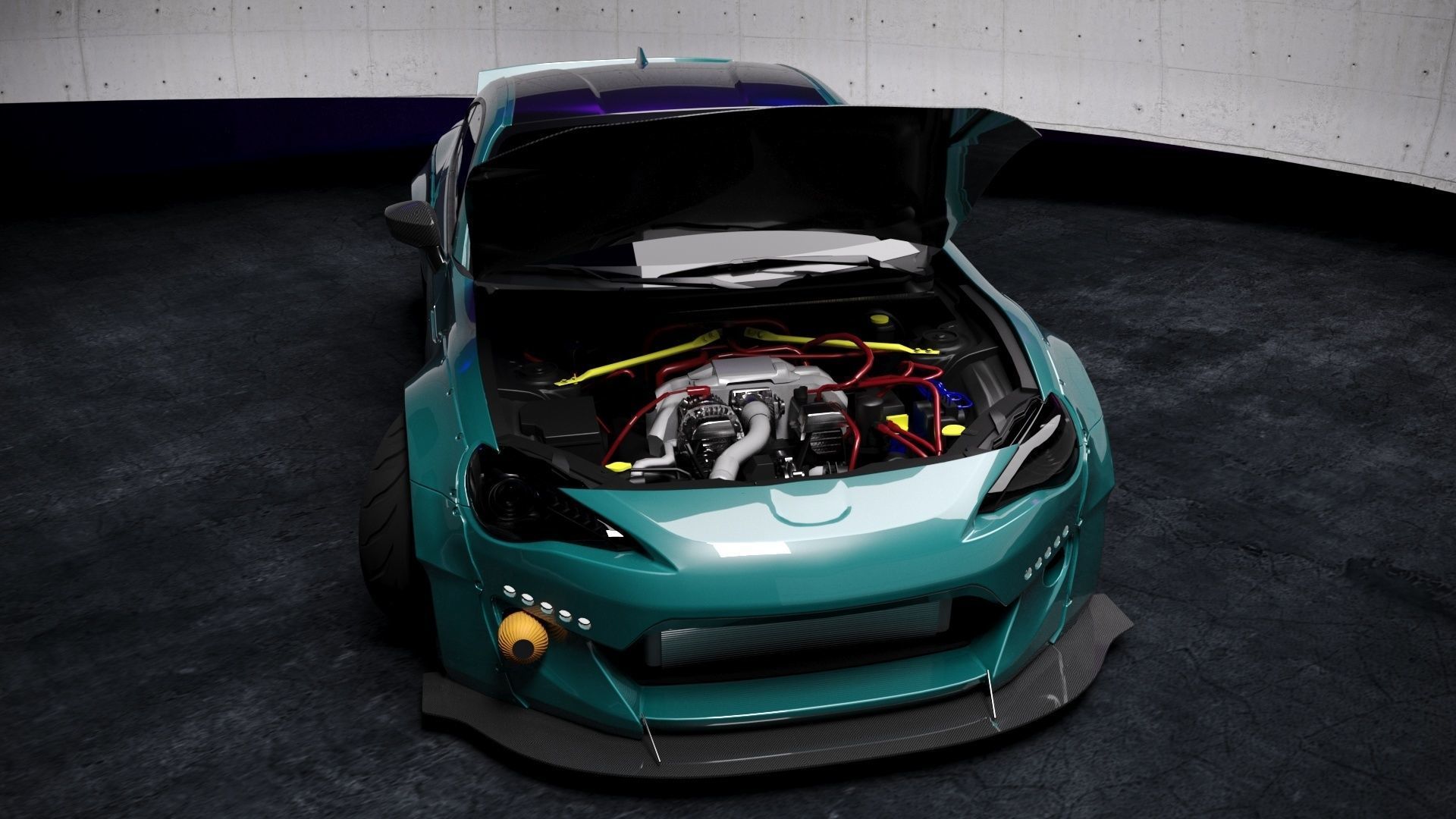 TOYOTA GT 86 ROCKETBUNNY  3D MODEL  Low-poly 3D model_2