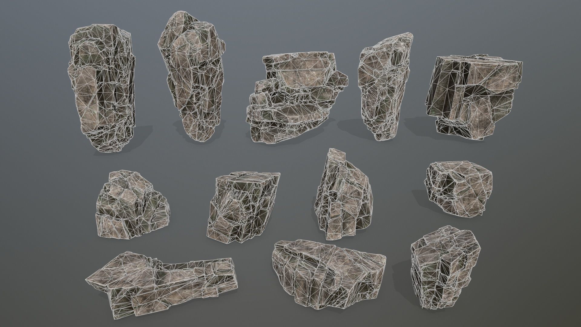 rocks rock Low-poly 3D model_25