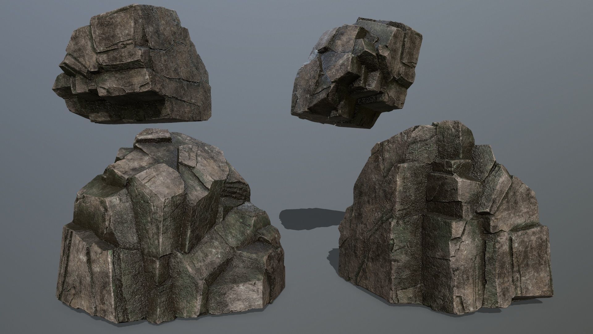 rocks rock Low-poly 3D model_20