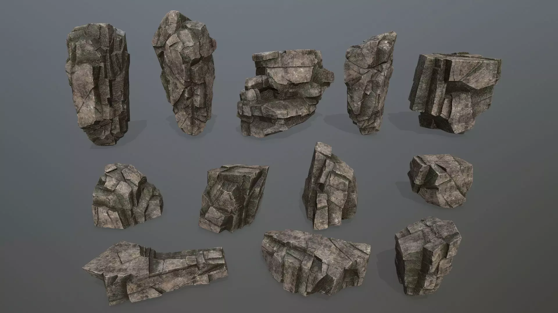 rocks rock Low-poly 3D model_0