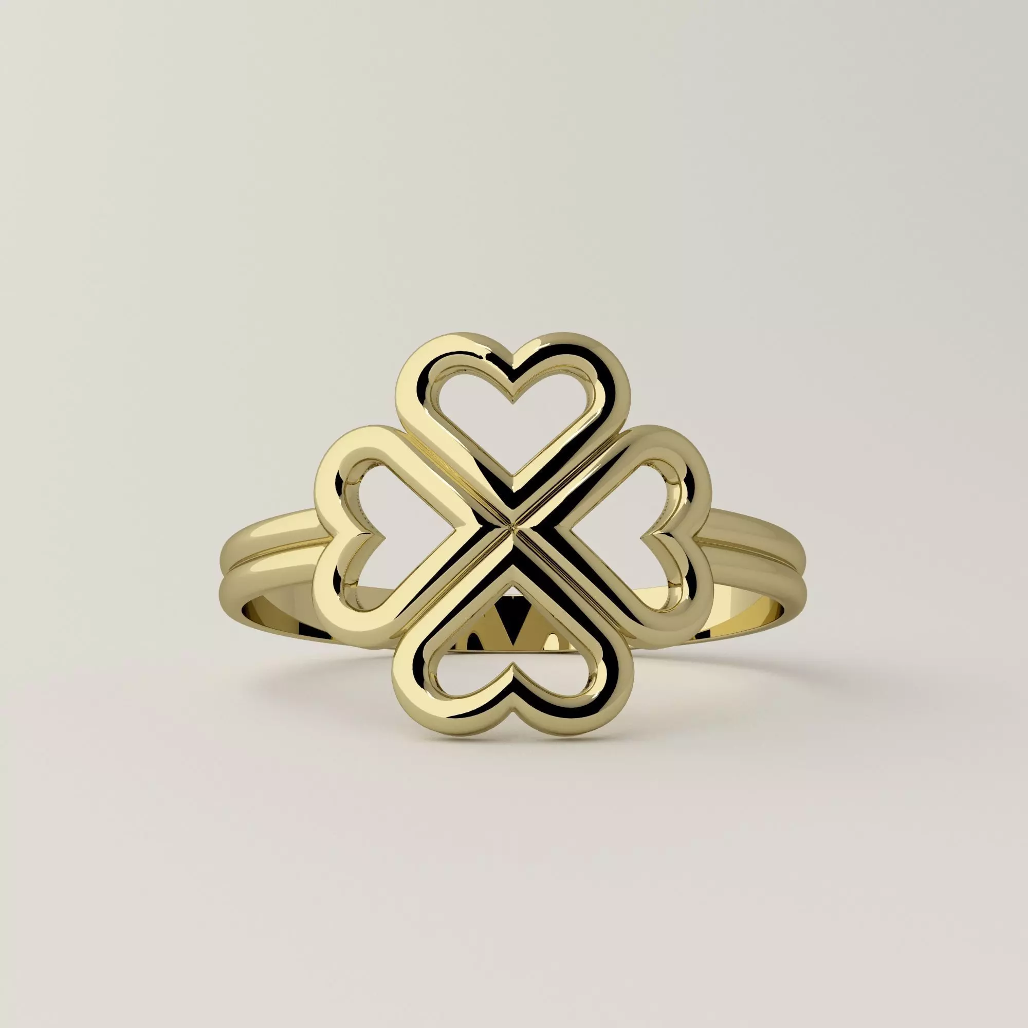 Heart flower ring 3D print model