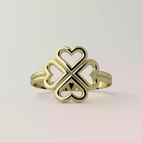 Heart flower ring 3D print model