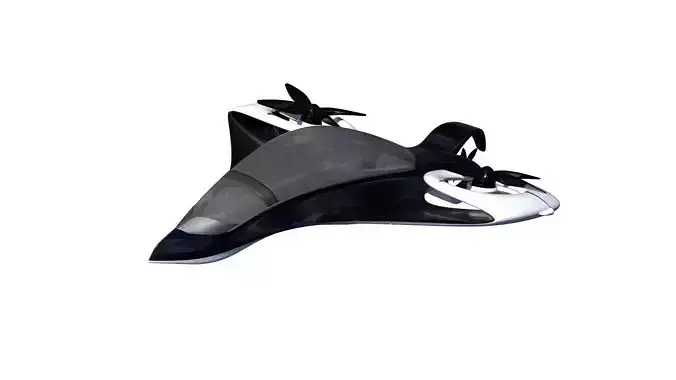 Futuristic  Aircraft - High-Poly Sci-Fi 3D Model 3D model