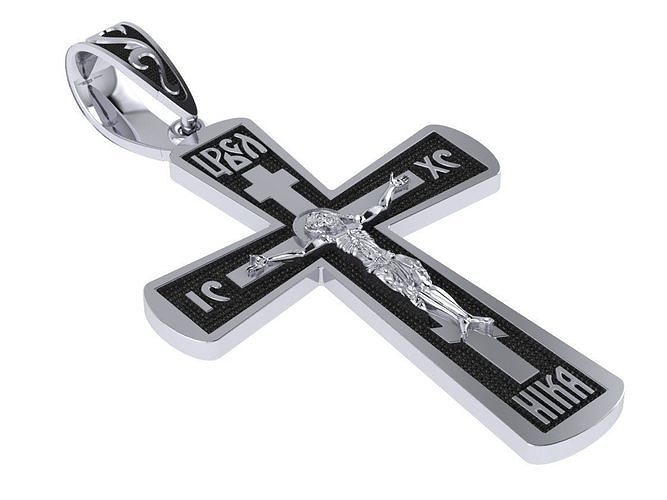 Christian orthodox cross with jesus 3D print model