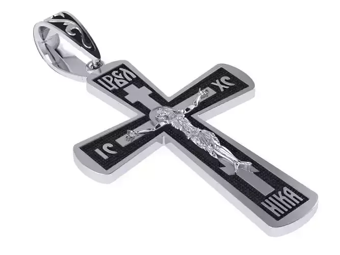 Christian orthodox cross with jesus