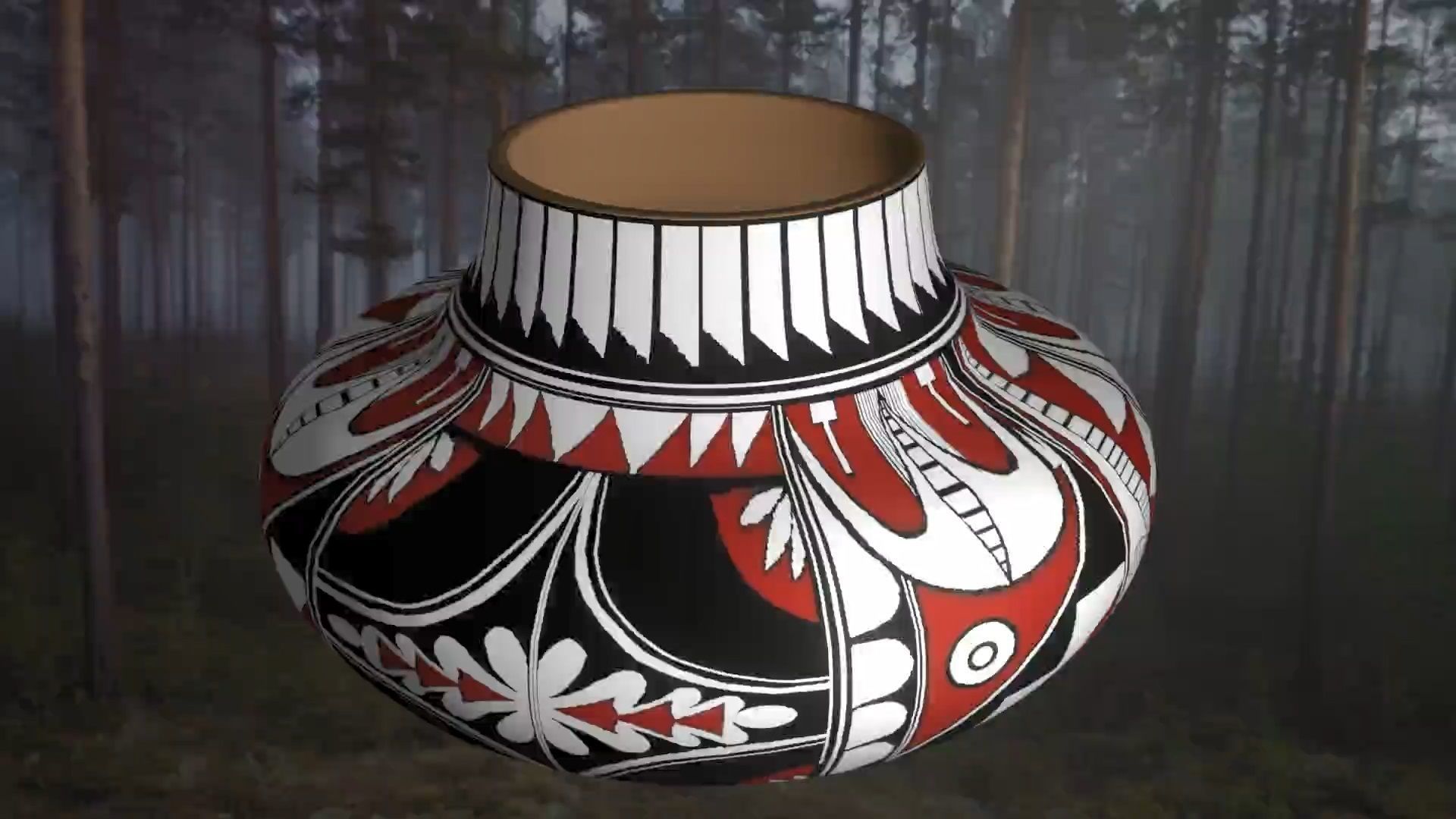 Native American pottery 7 3D model_4