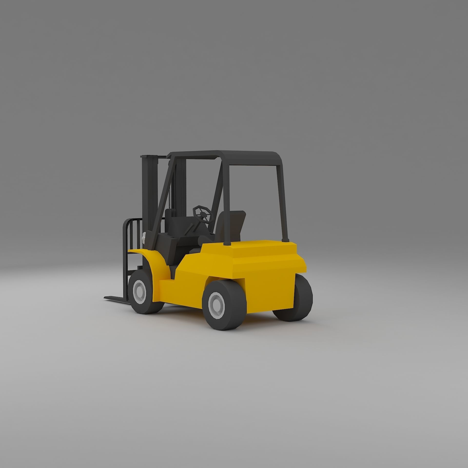 forklift low poly truck Low-poly 3D model_8