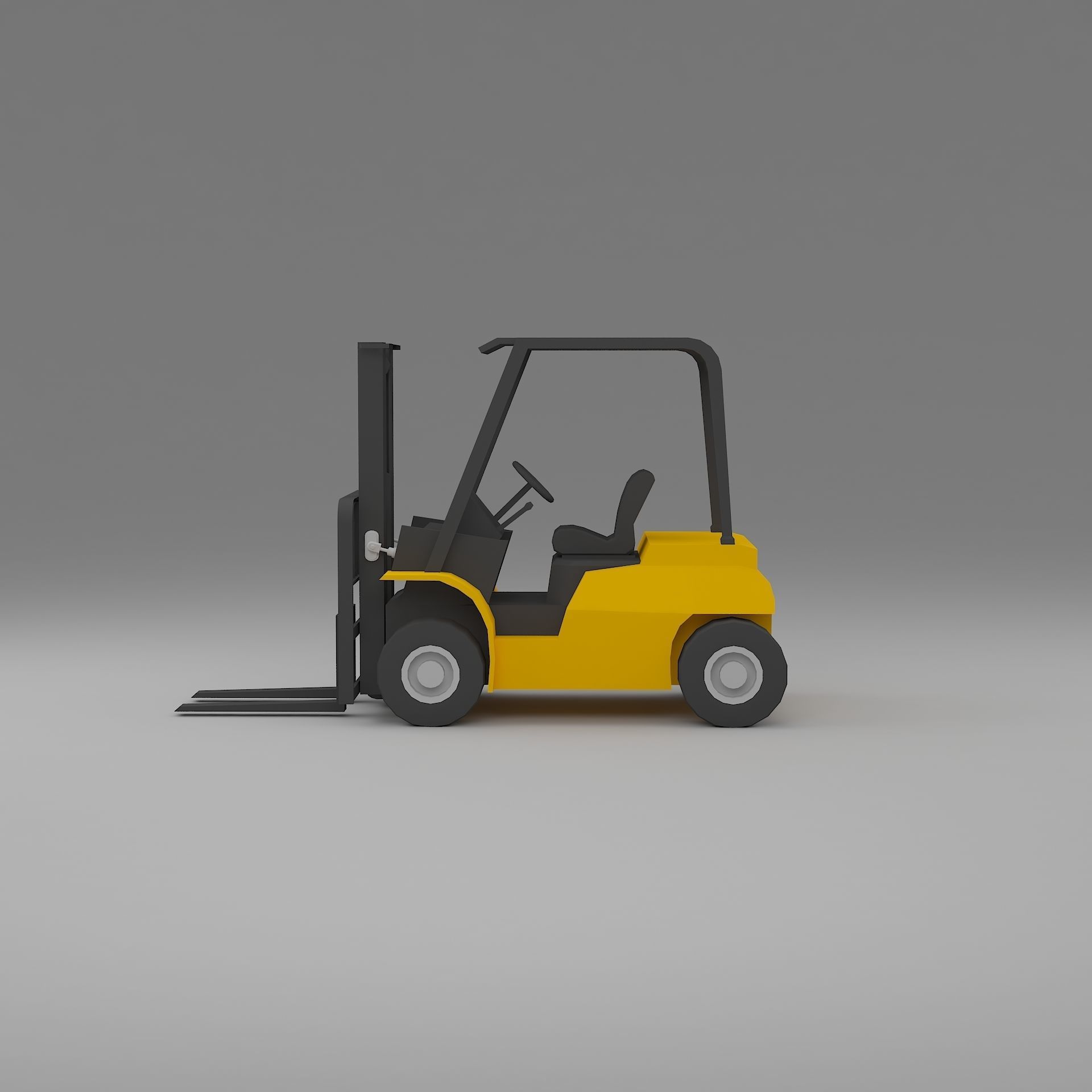 forklift low poly truck Low-poly 3D model_4
