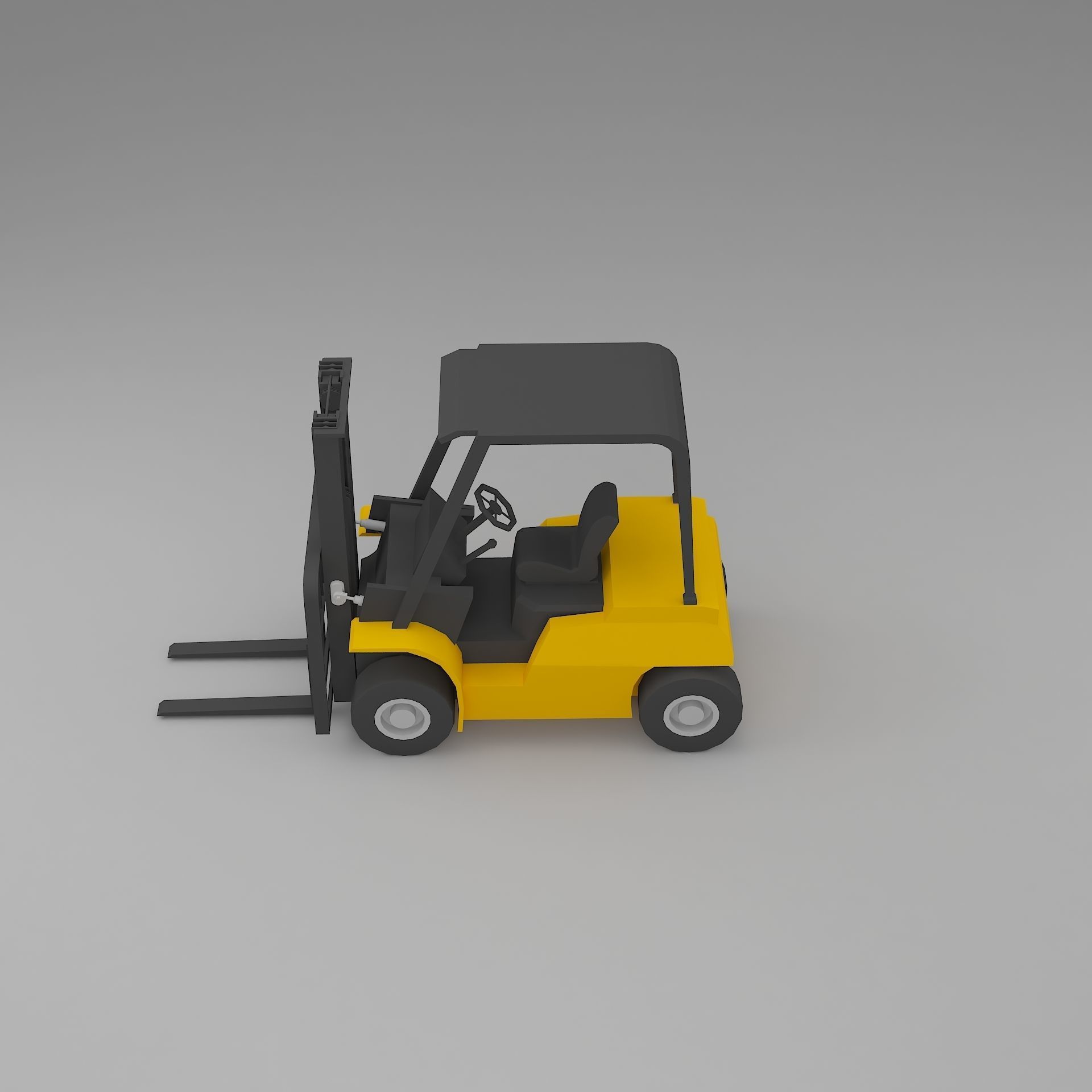 forklift low poly truck Low-poly 3D model_1