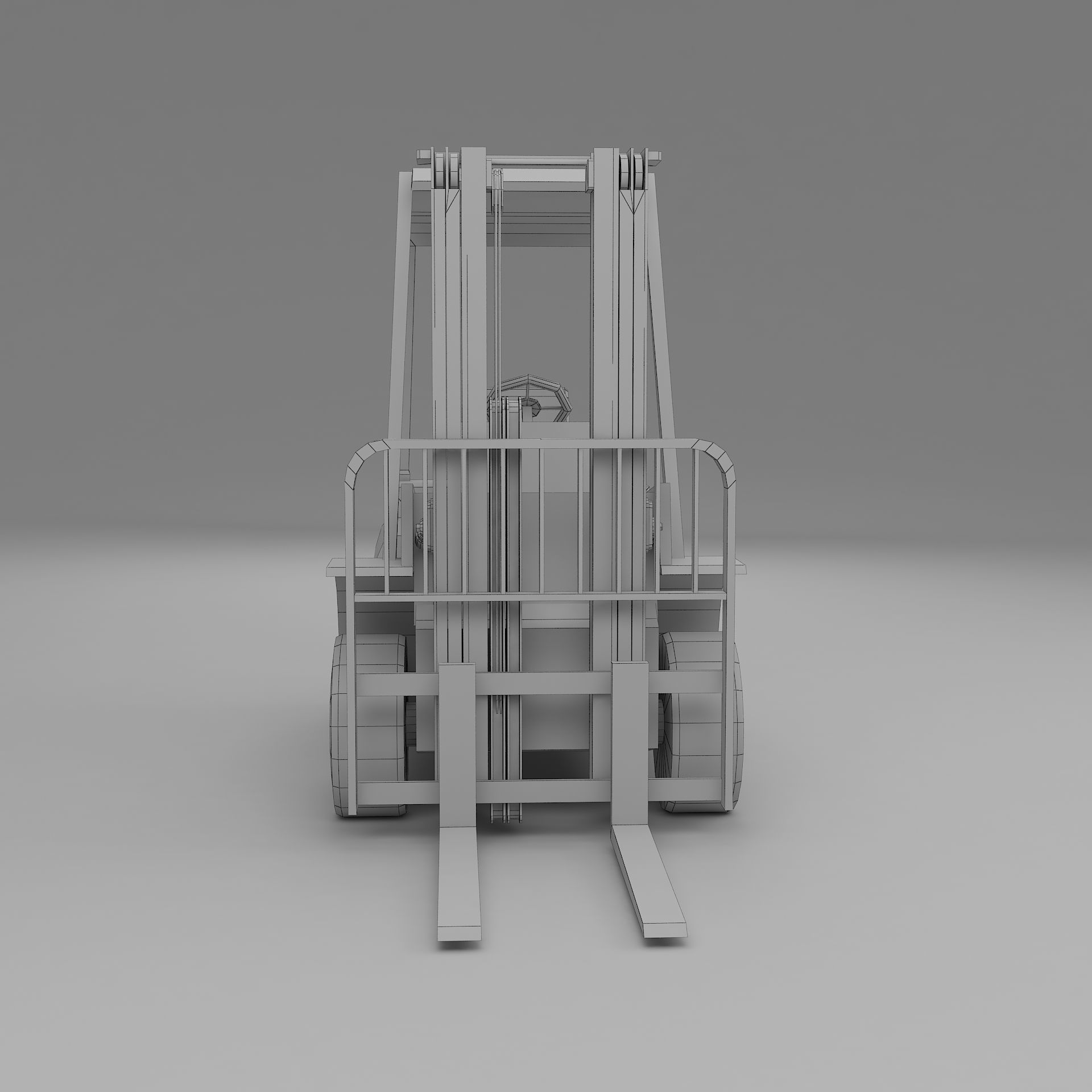 forklift low poly truck Low-poly 3D model_7
