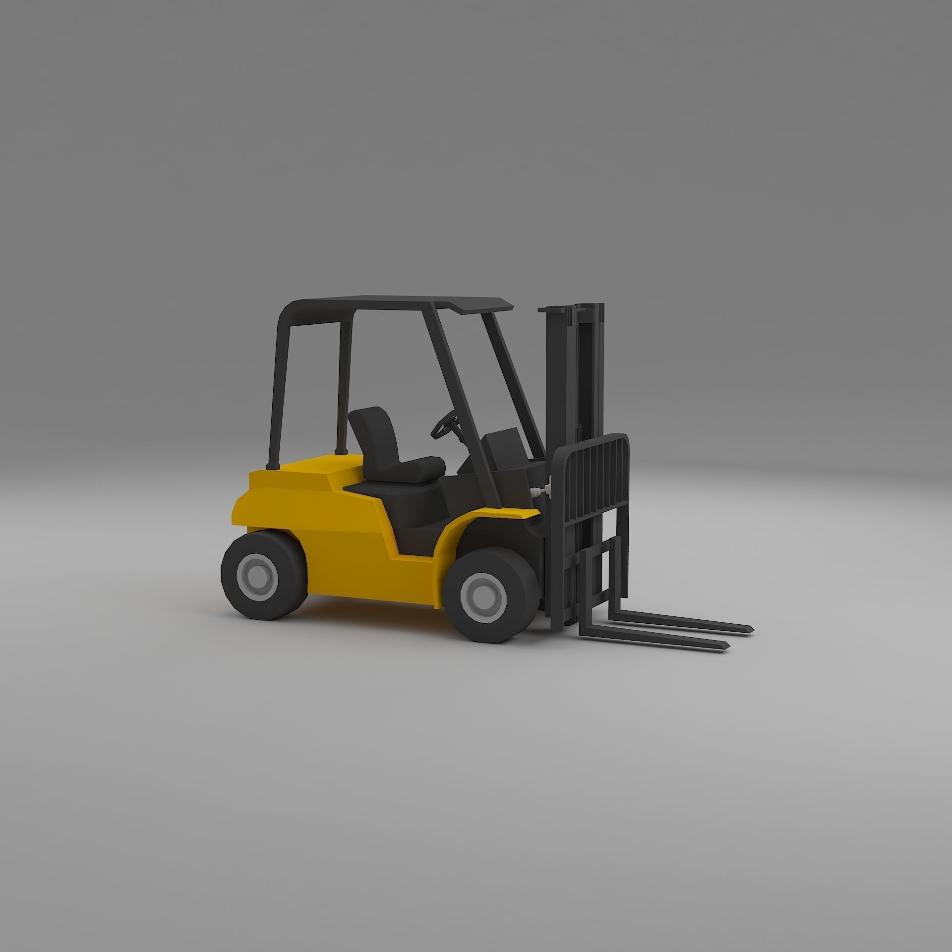 forklift low poly truck Low-poly 3D model_6
