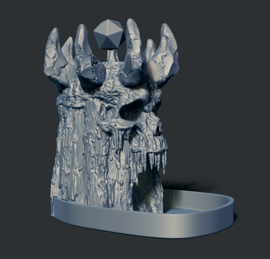 IceSkull Dice Tower 3d printable model 3D print model_8