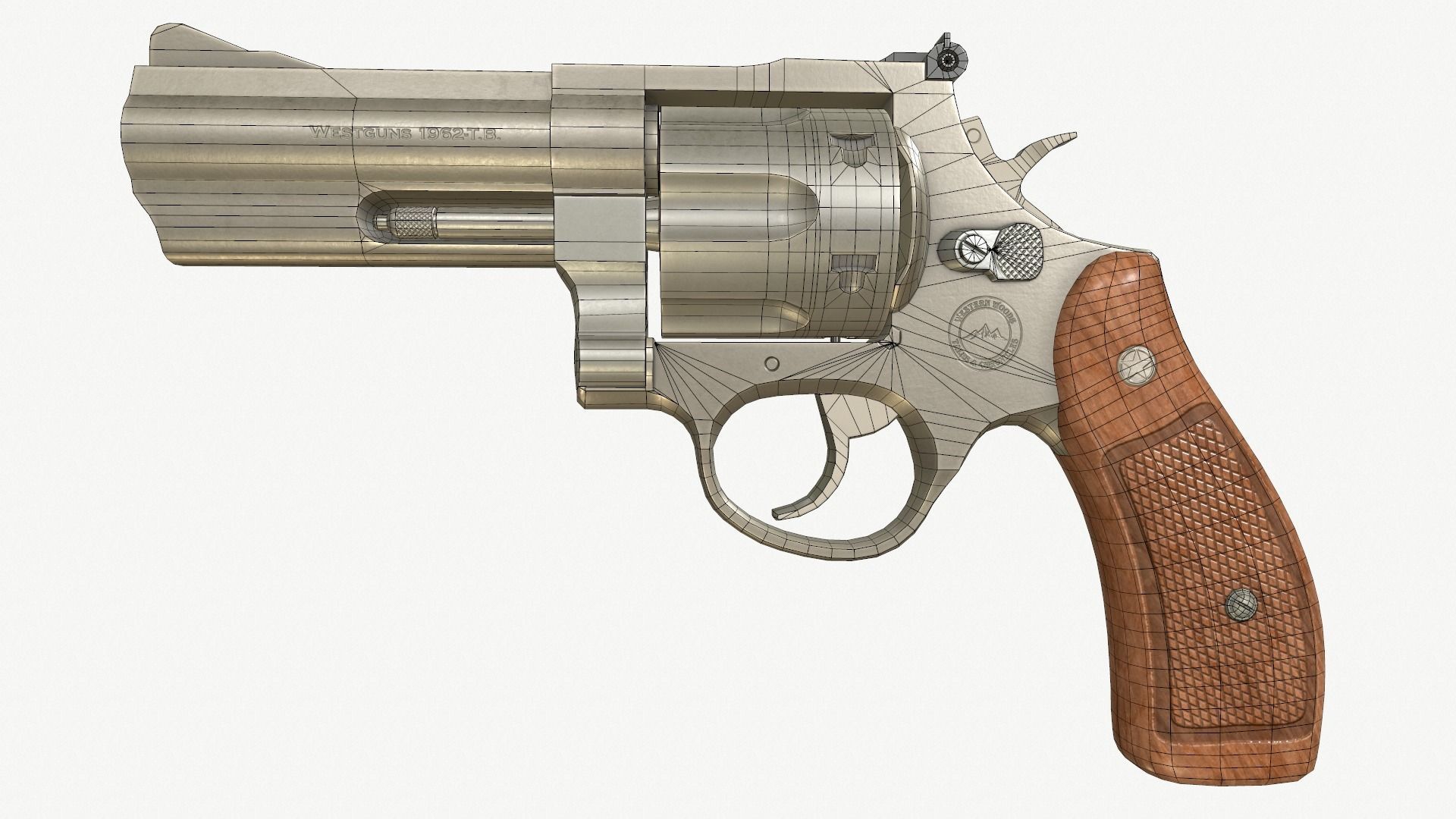 Revolver Generic PBR Low-poly 3D model_6