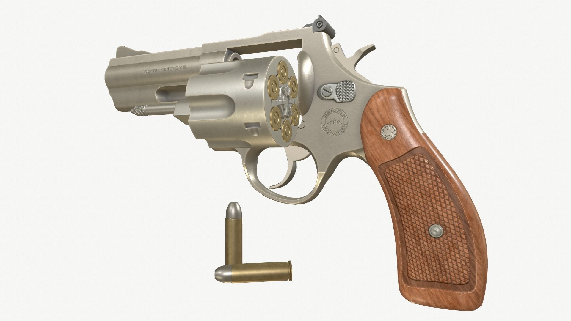 Revolver Generic PBR Low-poly 3D model_2