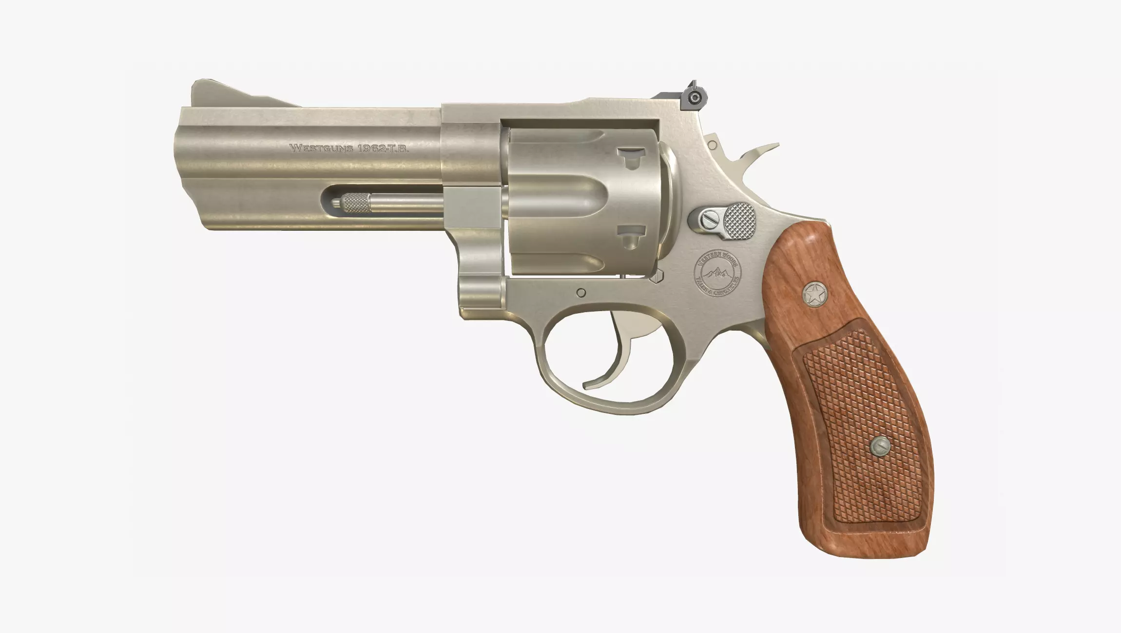 Revolver Generic PBR Low-poly 3D model_0