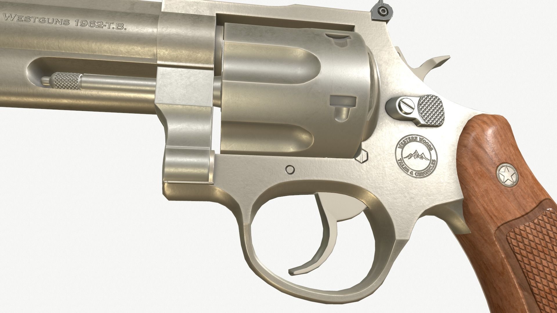 Revolver Generic PBR Low-poly 3D model_3