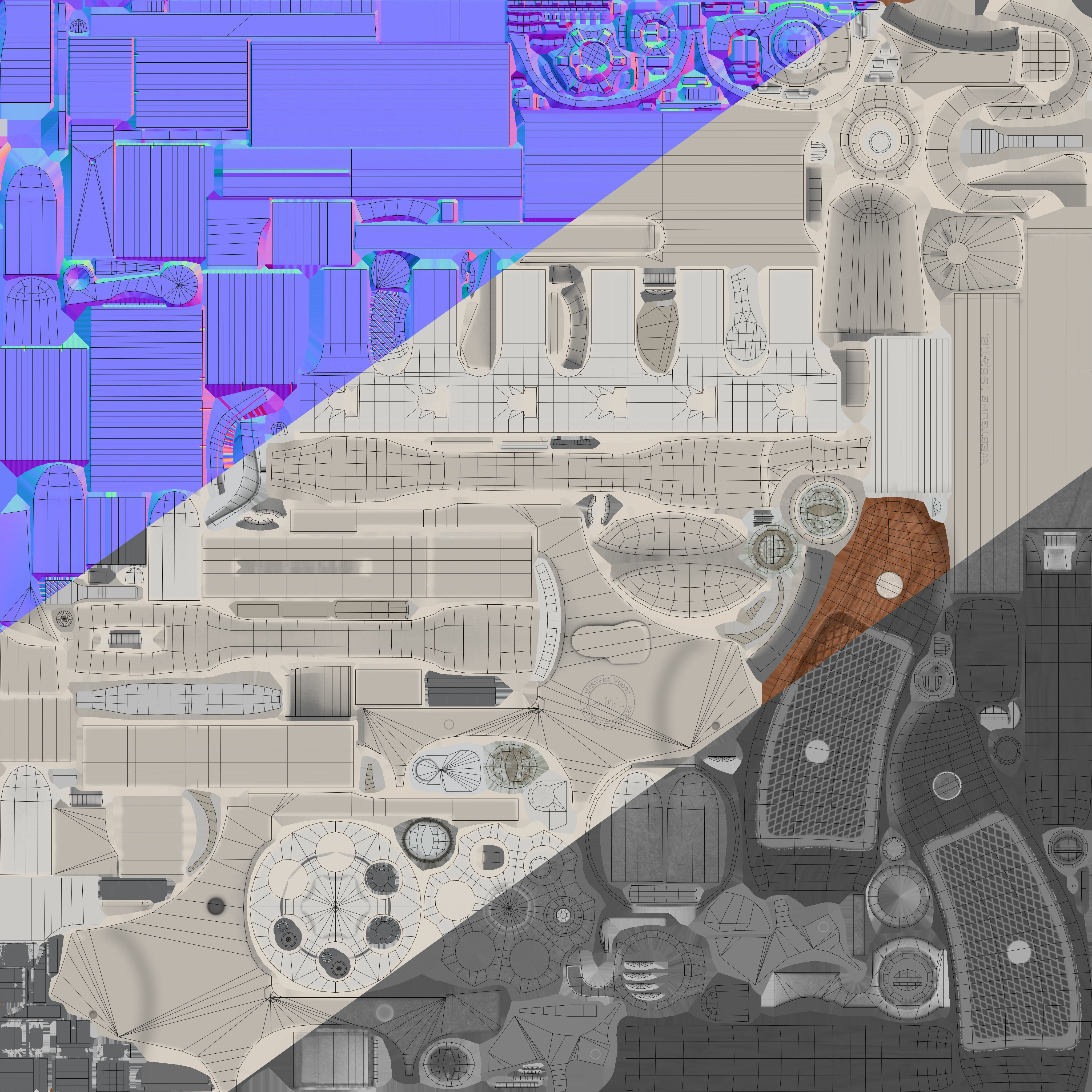 Revolver Generic PBR Low-poly 3D model_7